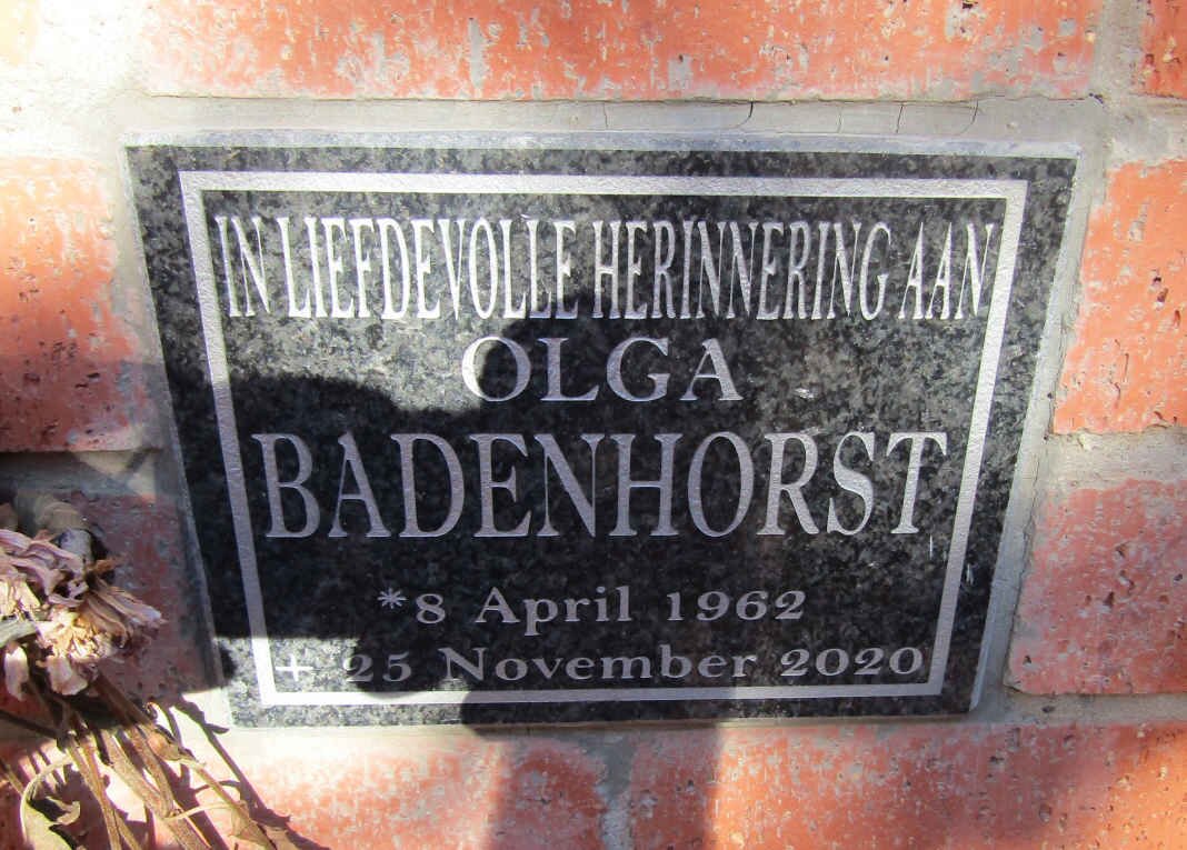 BADENHORST Olga 1962-2020