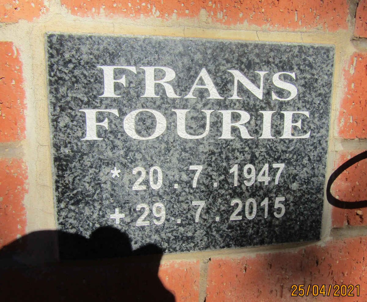 FOURIE Frans 1947-2015