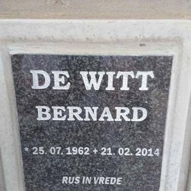 WITT Bernard, de 1962-2014