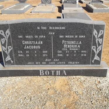 BOTHA Christiaan Jacobus 1888-1971 &amp; Petronella Hendrika HENNING 1893-1976