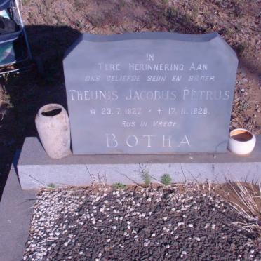 BOTHA Theunis Jacobus Petrus 1927-1929