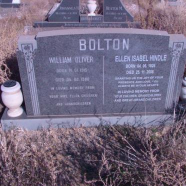 BOLTON William Oliver 1915-1980 &amp; Ellen Isabel HINDLE 1926-2008