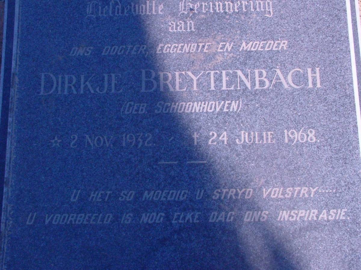 BREYTENBACH Dirkje nee SCHOONHOVEN 1932-1968