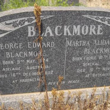 BLACKMORE George Edward 1874-1952 &amp; Martha Alida Louisa 1877-1968
