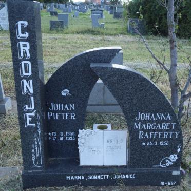 CRONJÉ Johan Pieter 1950-1995 &amp; Johanna Margaret Rafferty 1952-