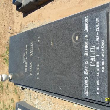 D'ALLEU Johannes Baptist 1917-1986 &amp; Antoinnetta Johanna 1917-2001 :: D'ALLEU Frans 1949-1972