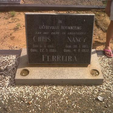 FERREIRA Chris 1915-1986 &amp; Nancy 1917-1972