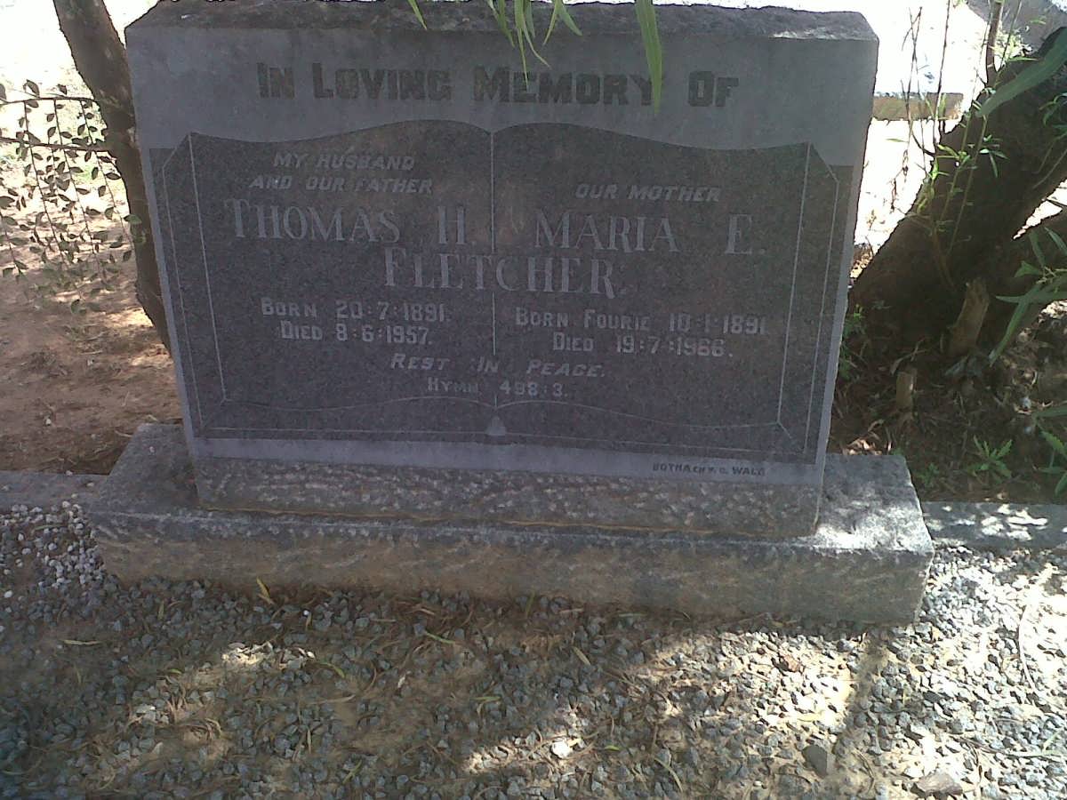 FLETCHER Thomas H. 1891-1957 &amp; Maria E. FOURIE 1891-1966