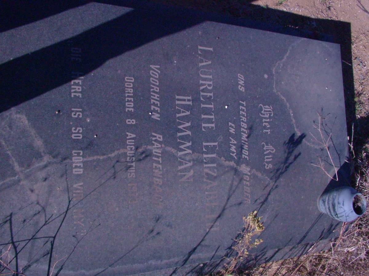 HAMMAN Laurette Elizabeth voorhaan RAUTENBACH -1973