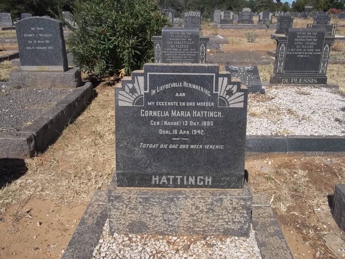 HATTINGH Cornelia Maria nee NAUDÉ 1890-1942