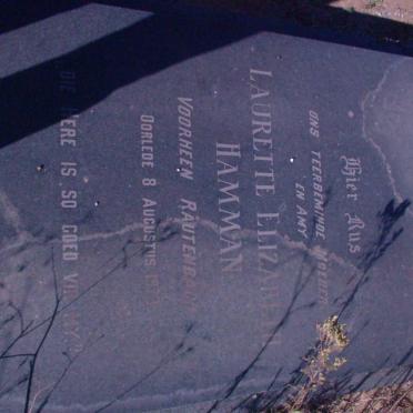 HAMMAN Laurette Elizabeth voorhaan RAUTENBACH -1973