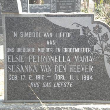HEEVER Elsie Petronella Maria Susanna, van den 1912-1984