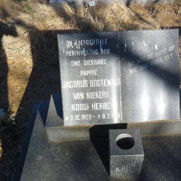 HERBST Jacobus Oostewald Van Niekerk 1920-?