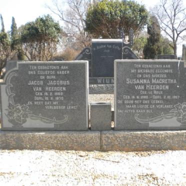 HEERDEN Jacob Jacobus, van 1902-1970 &amp; Susanna Magretha Le ROUX 1908-1957