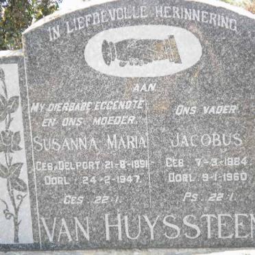HUYSSTEEN Jacobus, van 1884-1960 &amp; Susanna Maria DELPORT 1891-1947