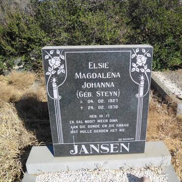 JANSEN Elsa Magdalena Johanna nee STEYN 1927-1978