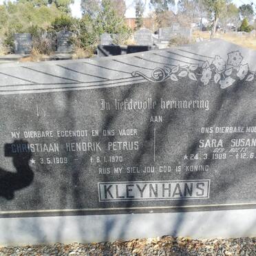 KLEYNHANS Christiaan Hendrik Petrus 1909-1970 &amp; Sara Susanna ROETS 1908-1999