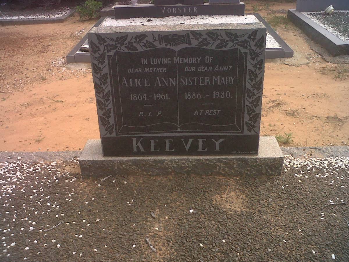 KEEVEY Alice Ann 1864-1961 :: KEEVEY Mary 1886-1980
