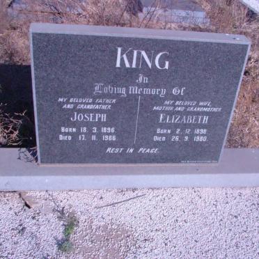 KING Joseph 1896-1986 &amp; Elizabeth 1898-1980
