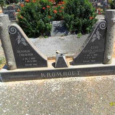 KROMHOUT Hendrik Frederik 1896-1962 &amp; Elsie Aletta Cecelia OLIVIER 1900-1977