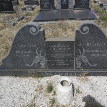 LANGSWORTH John Henry 1892-1951 &amp; Susara Aletta COETZEE 1894-1968