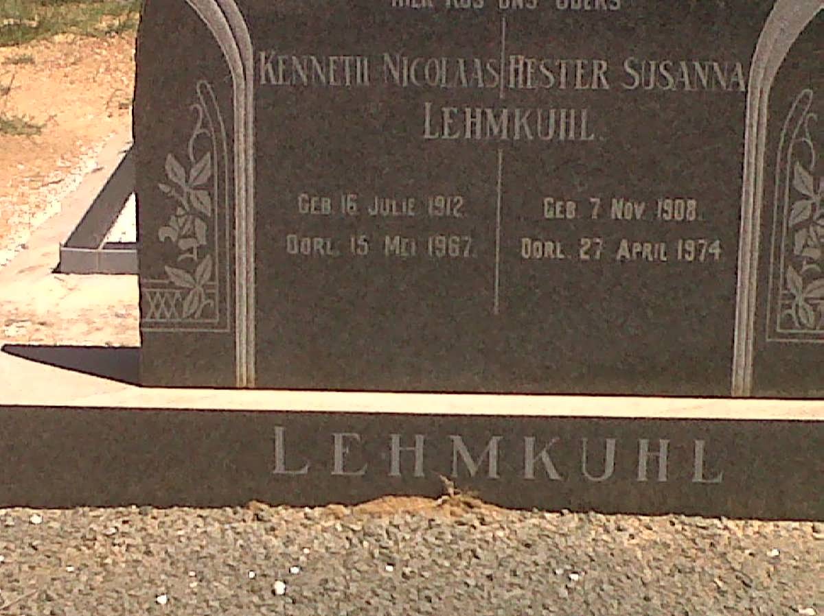 LEHMKUHL Kenneth Nicolaas 1912-1967 &amp; Hester Susanna 1908-1974