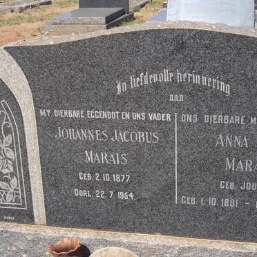 MARAIS Johannes Jacobus 1877-1954 &amp; Anna S.M. JOUBERT 1881-197?