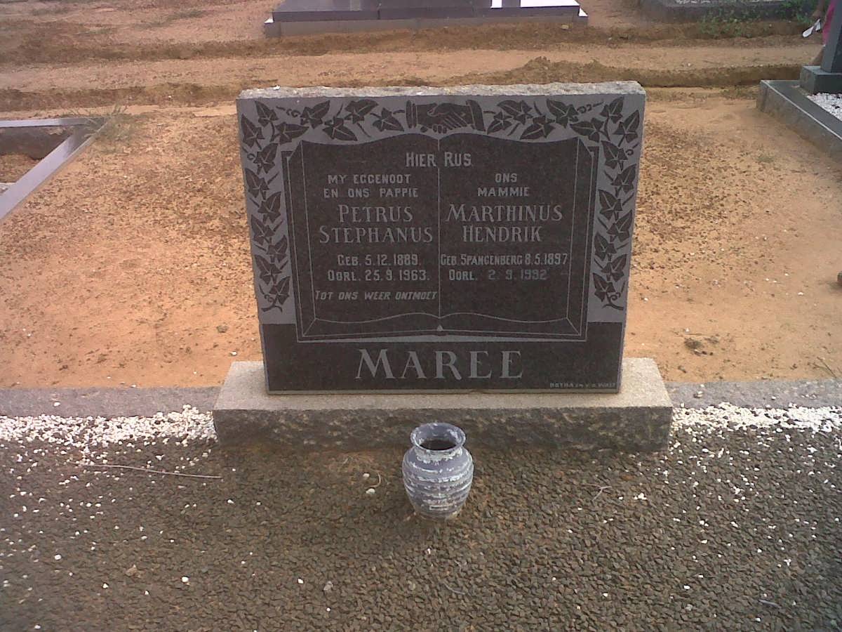 MAREE Petrus Stephanus 1889-1963 &amp; Marthinus Hendrik SPANGENBERG 1897-1992