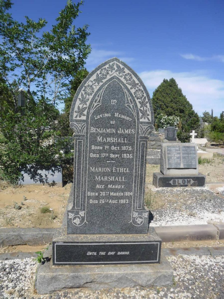 MARSHALL Benjamin James 1875-1935 &amp; Marion Ethel MANDY 1884-1963