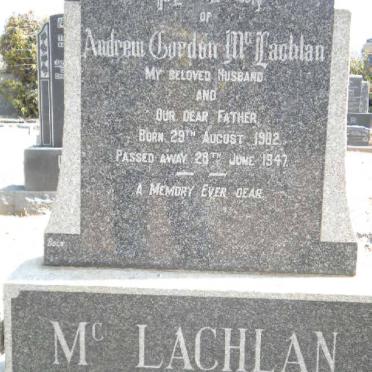 Mc LACHLAN Andrew Gordon 1902-1947