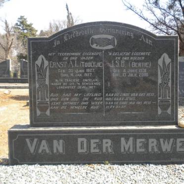 MERWE Ernst A.L., van der 1927-1957 &amp; J.S.B. 1931-2000