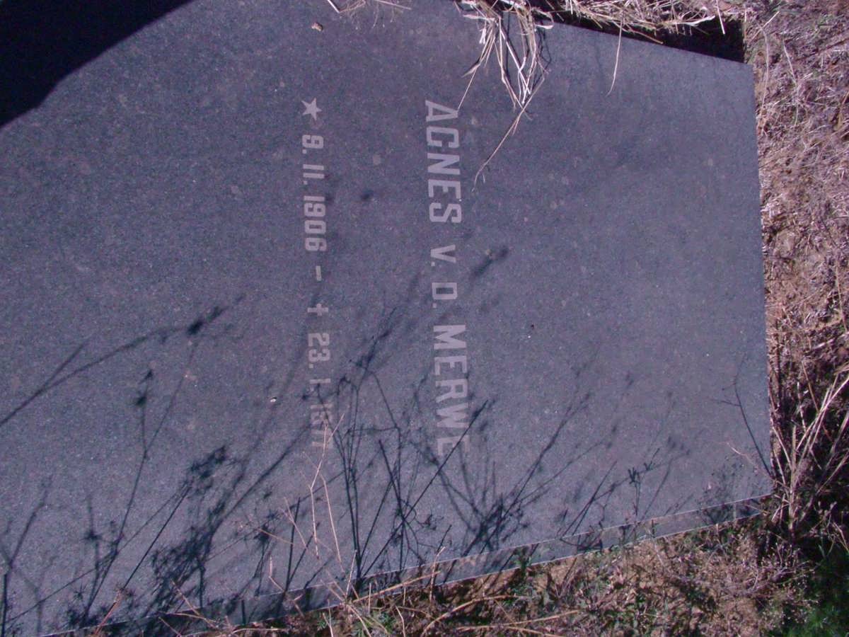 MERWE Agnes, v.d. 1906-1977