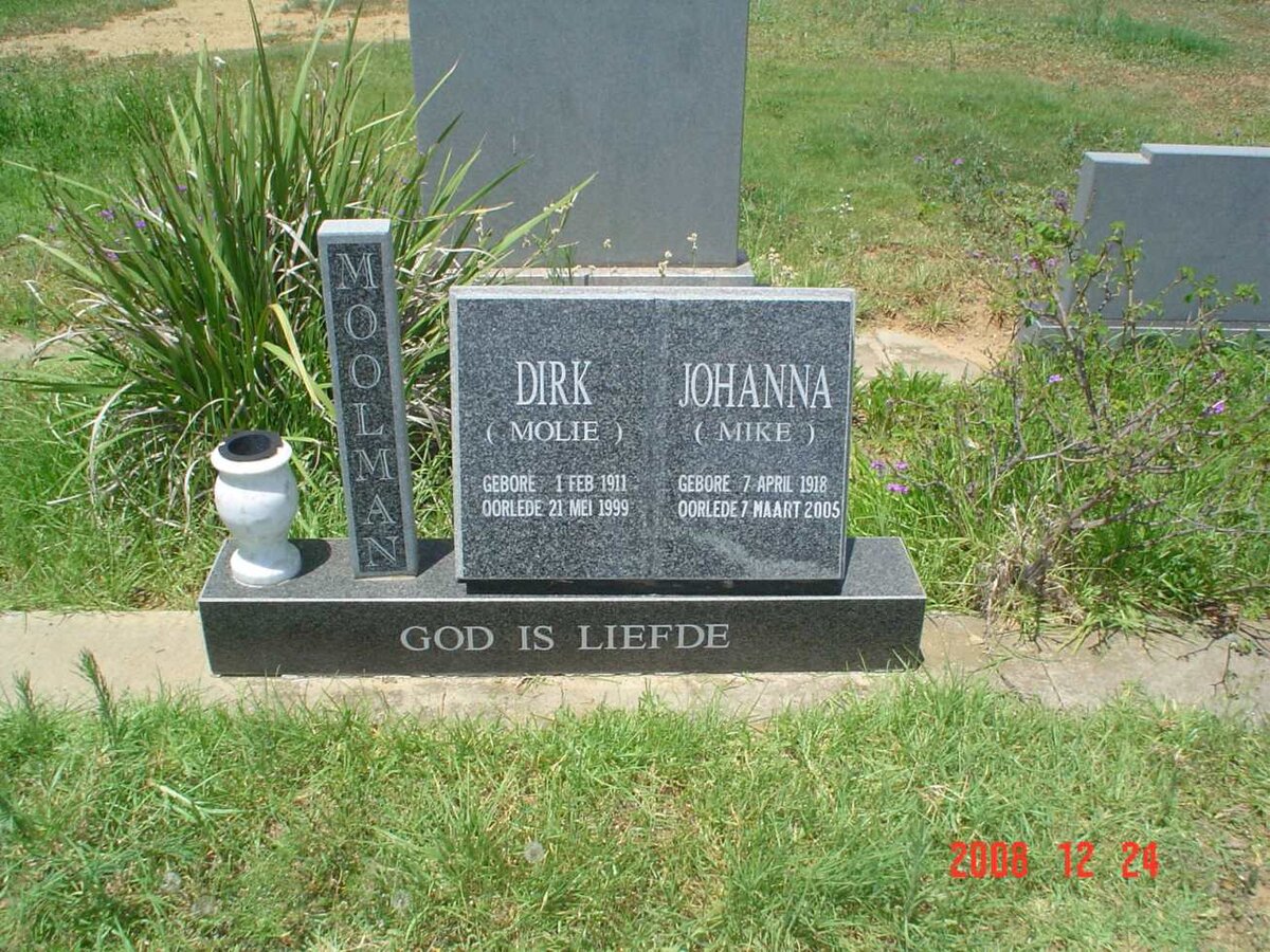 MOOLMAN Dirk 1911-1999 &amp; Johanna 1918-2005