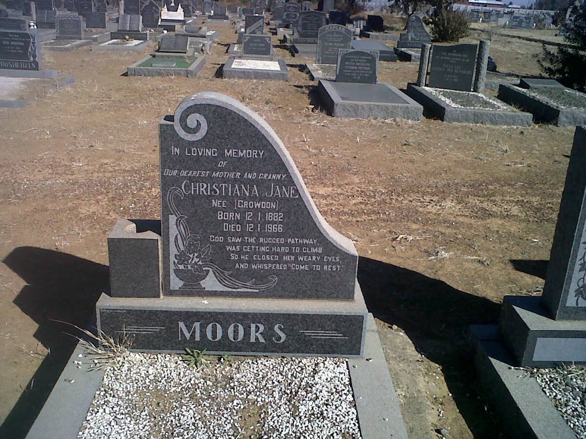 MOORS Christiana Jane nee CROWOON 1882-1966