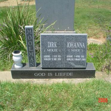 MOOLMAN Dirk 1911-1999 &amp; Johanna 1918-2005