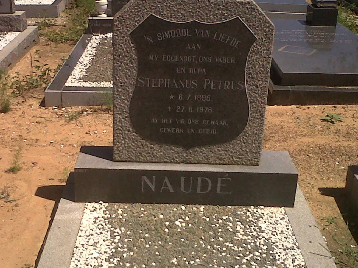 NAUDE Stephanus Petrus 1895-1976