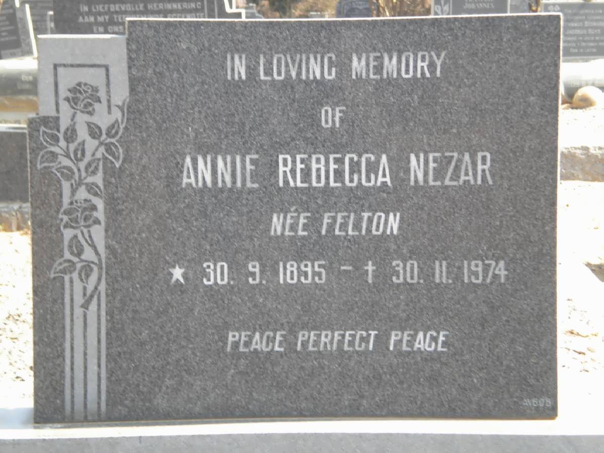 NEZAR Annie Rebecca nee FELTON 1895-1974