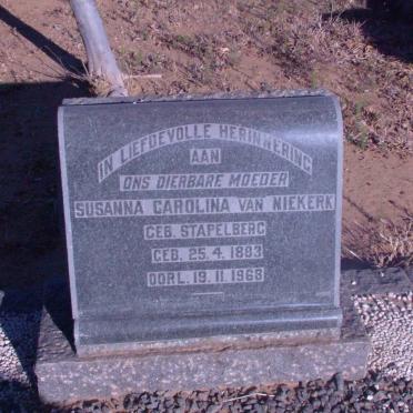 NIEKERK Susanna Carolina, van geb STAPELBERG 1883-1968