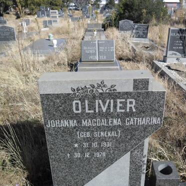 OLIVIER Johanna Magdalena Catharina nee SENEKAL 1931-1978
