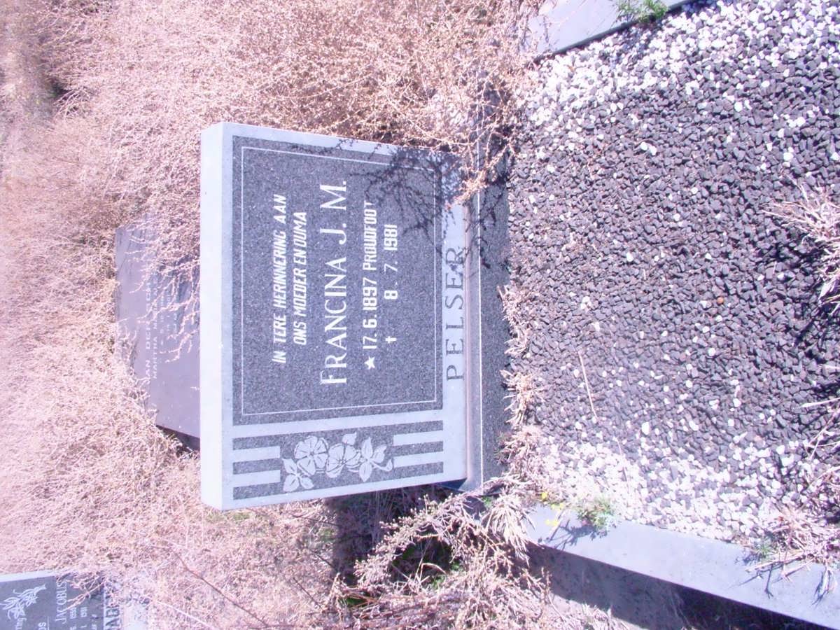 PELSER Fransina J.M. nee PROUDFOOT 1897-1981