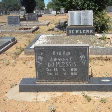 PLESSIS Johanna C., du 1870-1958