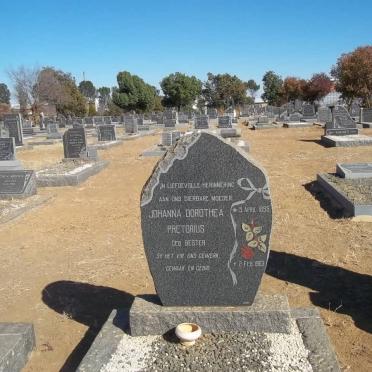 PRETORIUS Johanna Dorothea nee BESTER 1895-1963