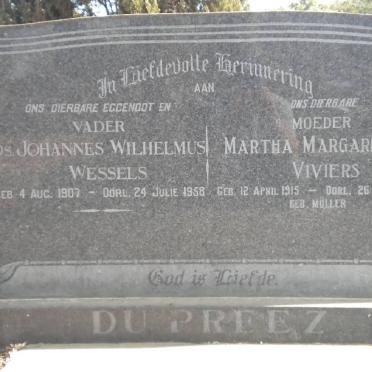 PREEZ Johannes Wilhelmus Wessels, du 1907-1958 &amp; Martha Margaretha Viviers MOLLER 1915-1999
