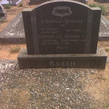 RAATH Albertus J.V. 1916-1960  &amp; Hendrina STEYNBERG 1915-