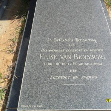 RENSBURG Elsie, van -1960 