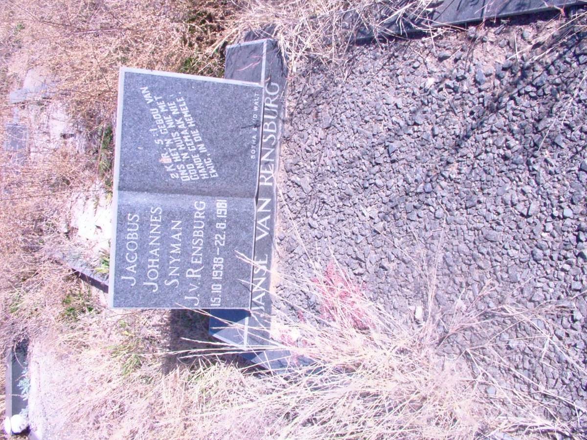 RENSBURG Jacobus Johannes Snyman, Janse van 1938-1981