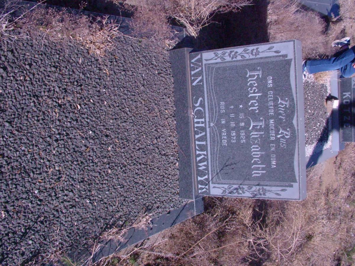 SCHALKWYK Hester Elizabeth, van 1925-1973