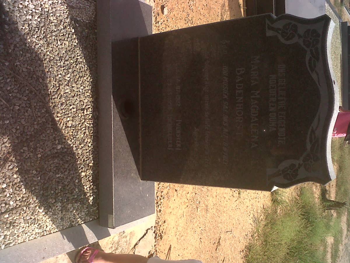 SCHREUDER Maria Magdalena voorheen BADENHORST nee VERSTER 1922-1998