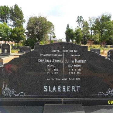 SLABBERT Christiaan Johannes 1913-1972 &amp; Bertha Mathilda HEUSER 1911-1995 