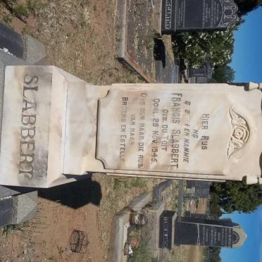 SLABBERT Francis nee DU TOIT -1945